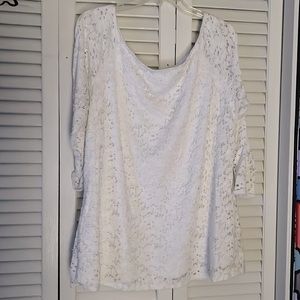 Valerie Stevens White Lace Top